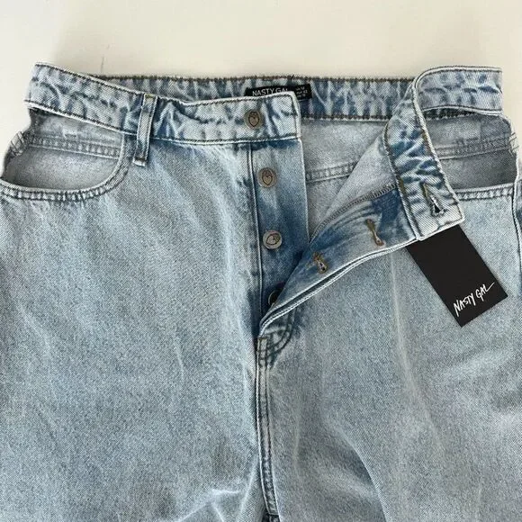 NWT Nasty Gal High Waist Wide Leg Cut Out Jeans - Picture 10 of 11
